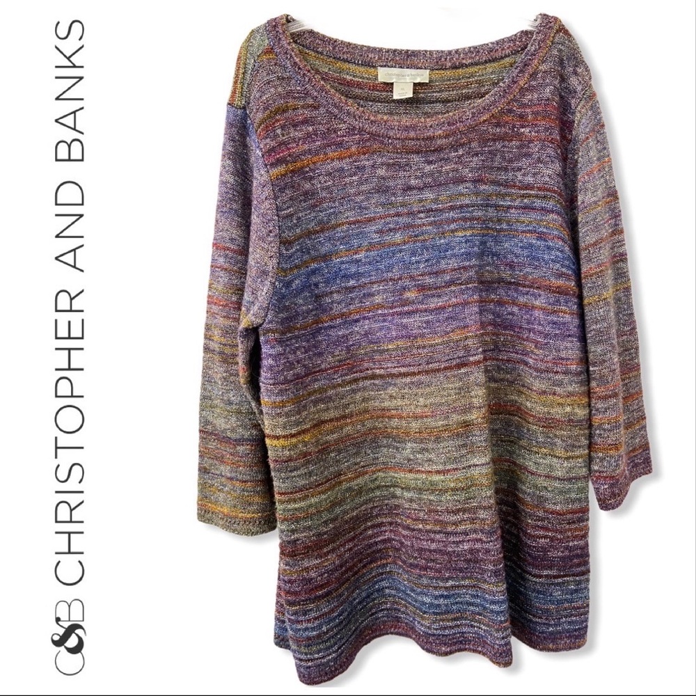 CHRISTOPHER & BANKS 3/4 Sleeve Pullover Sweater XL